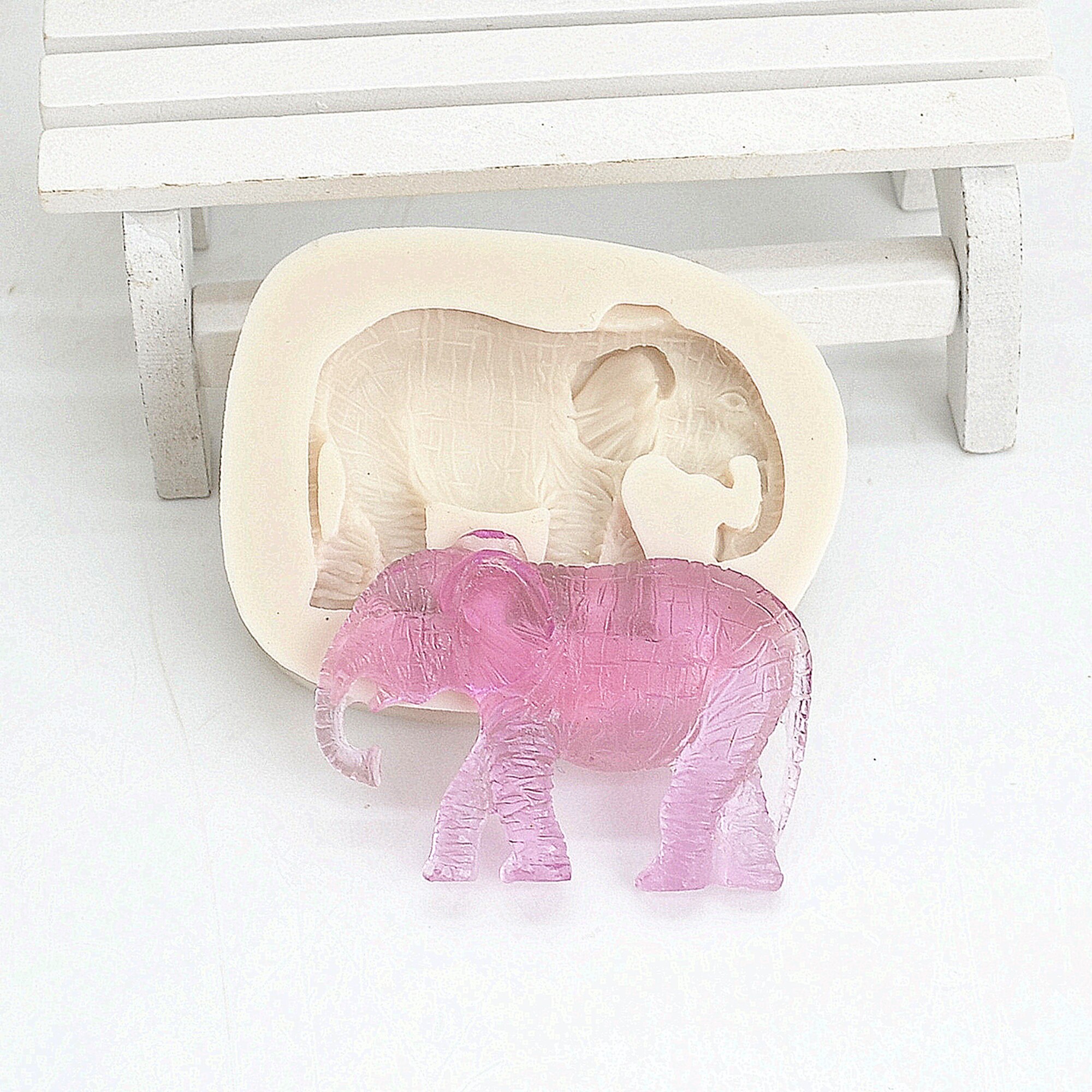 Moules à gâteaux en Silicone en forme d&#39;éléphant, ustensiles de cuisine en résine bricolage, Fondant, Dessert, chocolat, décoration en dentelle, M1362