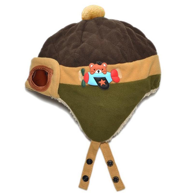Nette Winter Warme Baby Hüte Kleinkind Kleinkinder Jungen Mädchen Pilot Flieger Warme Mützen Weichen Eargflap Hütte Mützen Kappe Pilot Kappe