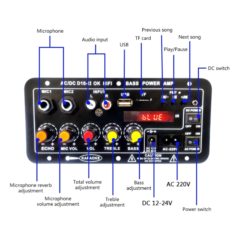 Digital Amplifier Board Bluetooth5.0 with Powerful Bass Output Enhances Your Musics Experience Immersive Audios Performs