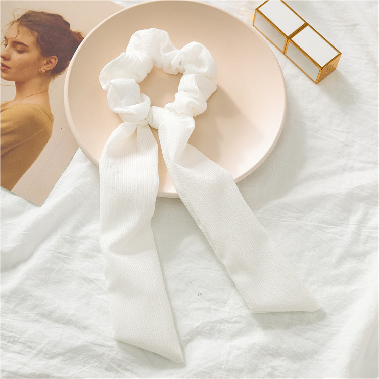 pañuelos para el pelo scrunchies diademas Coletero de seda Simple para mujer, cinta elástica suave, banda de goma para el pelo, accesorios para el cabello para niña lazos pelo niña gomas adornos trabas pelo mujer niña: White 28cm