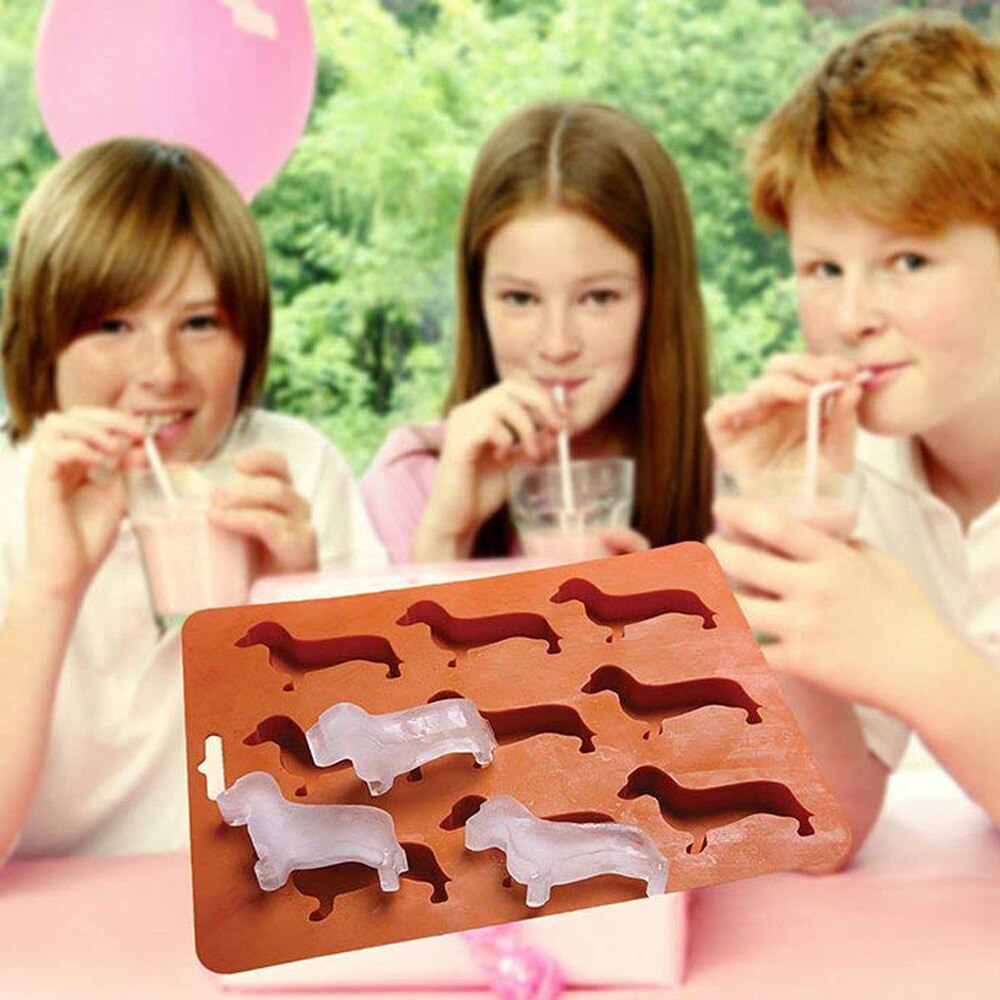 Dachshund Ice Cube Tray Silicone Dog Shape Mold Candy Making Gelatin Setting Ice Mold Kitchen Next Gathering Party Soft Molds