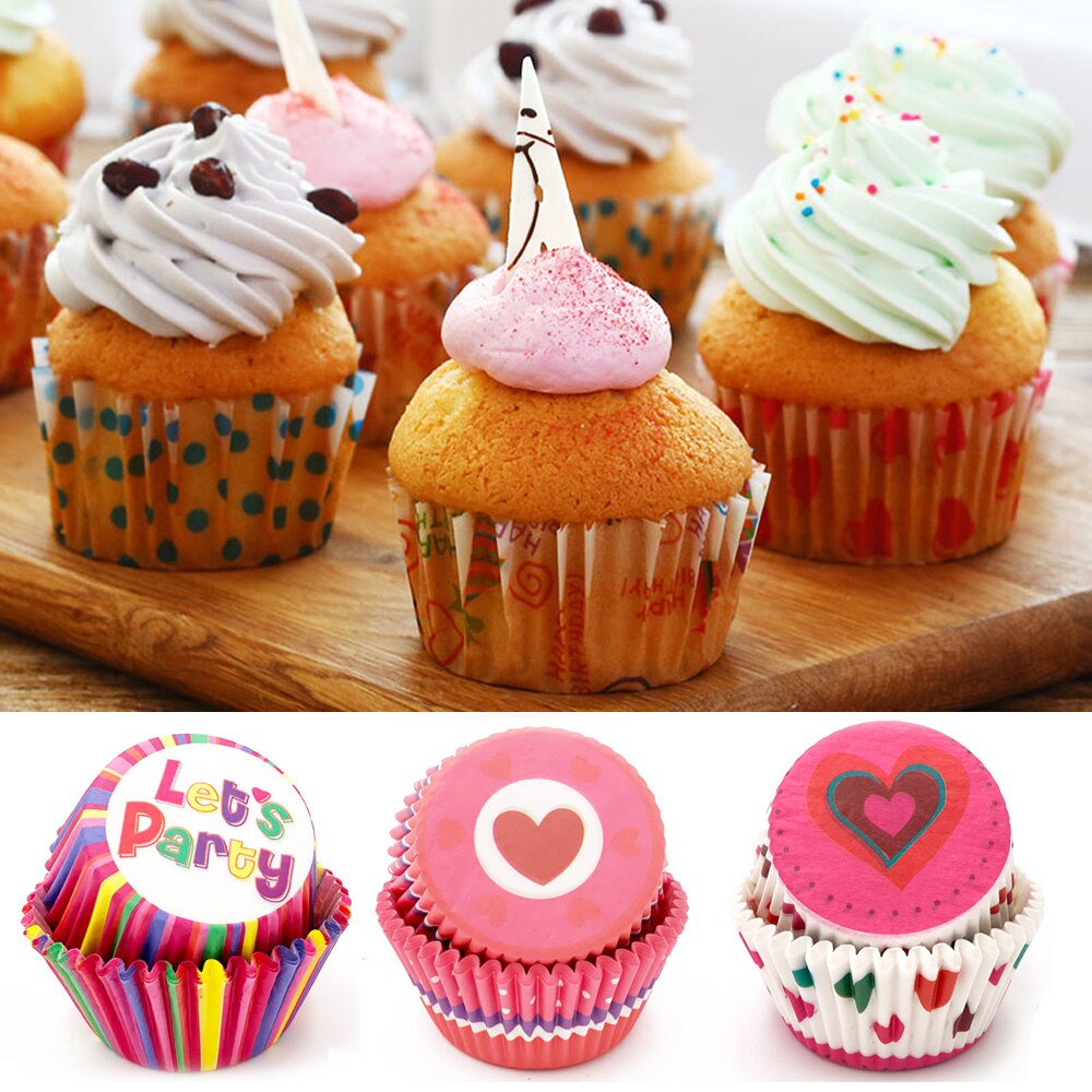 Boîte à muffins Cupcake en papier, 100 pièces, boîte à muffins, plateau de fête, outils de décoration de gâteaux, fête d'anniversaire