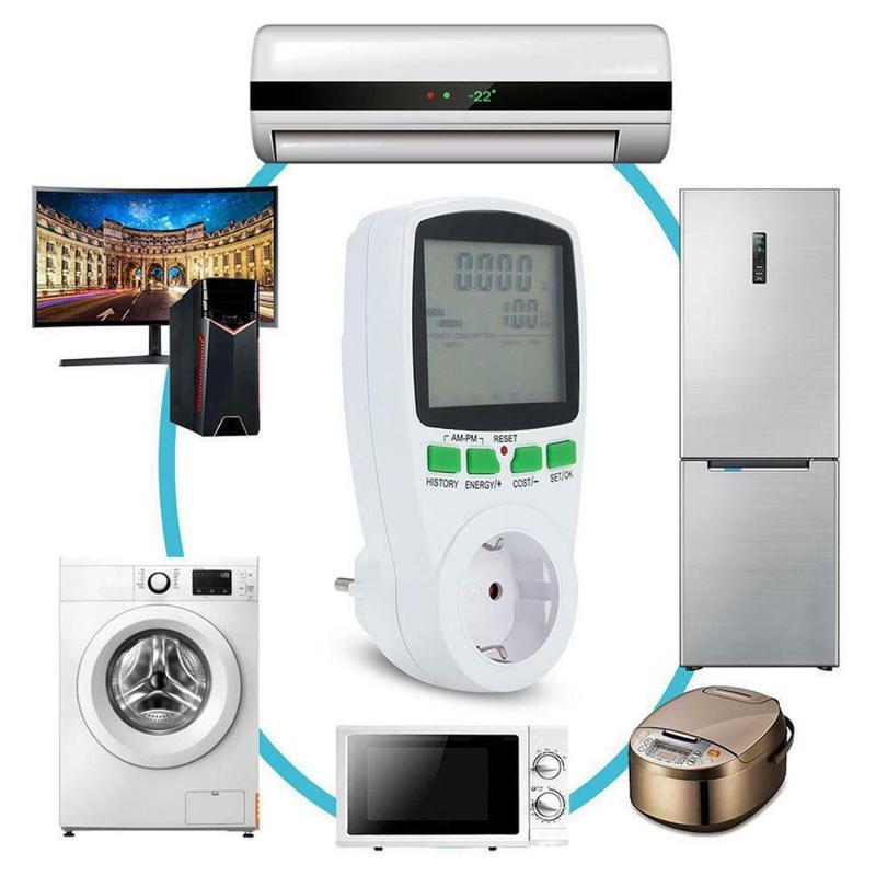 Elektriska instrument effektmätare digital wattmätare wattmonitor elkostnadsdiagram mätning uttag analysator