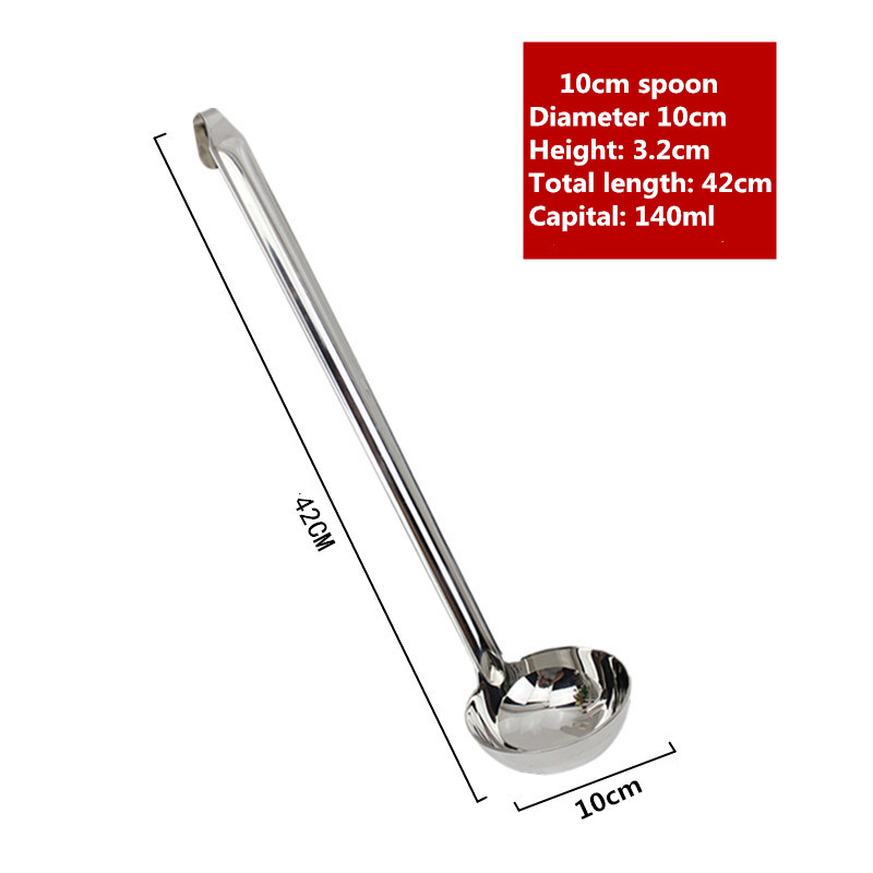 Louche à Long manche en acier inoxydable, cuillère de service, grande cuillère à soupe ronde Buffet, ustensiles de cuisine créatifs, vaisselle: 10cm spoon