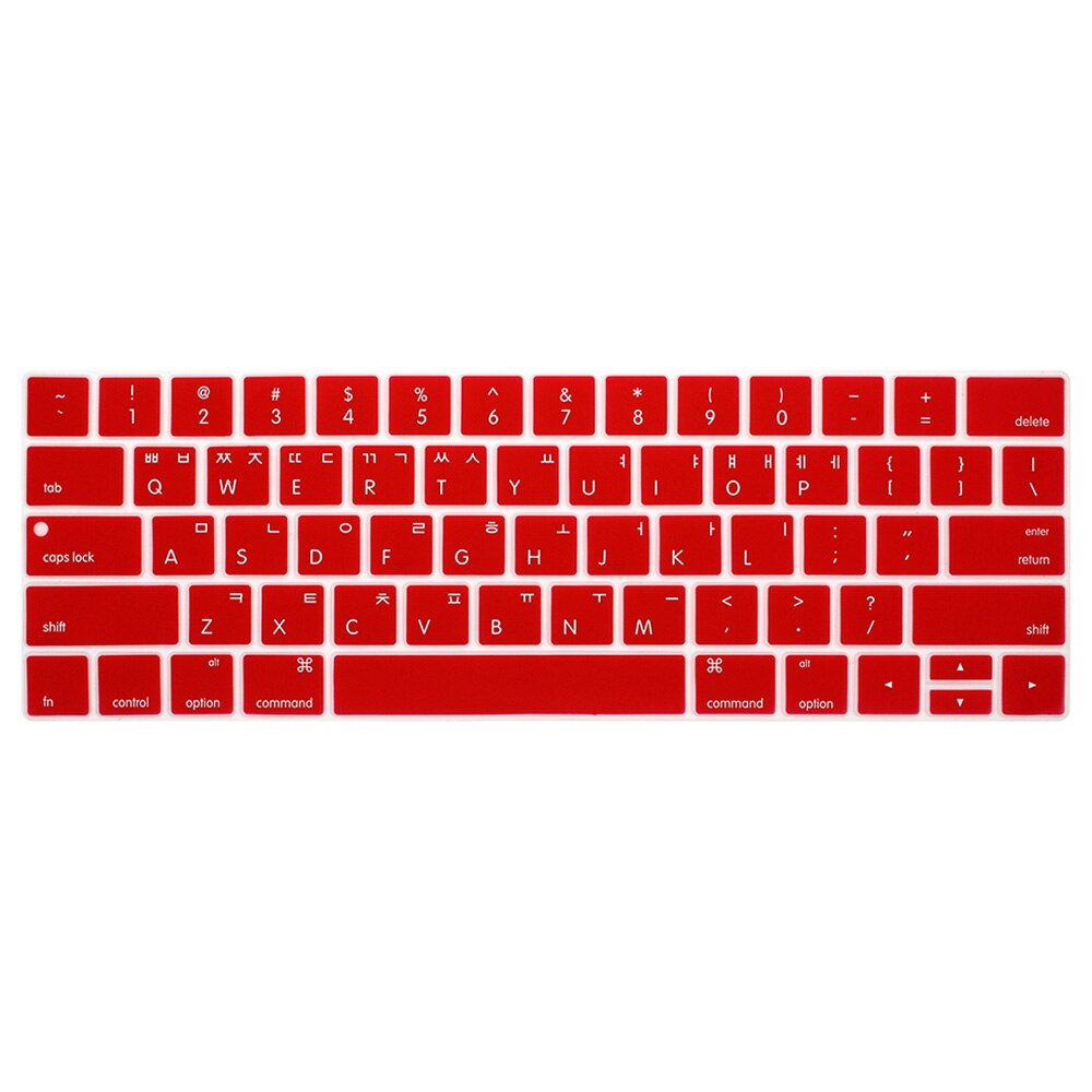 Korean Keyboard Cover Protector Skin for MacBook with touch bar 13 15 A1706 A1707A1989 Korea laptop keyboard protective film: Red