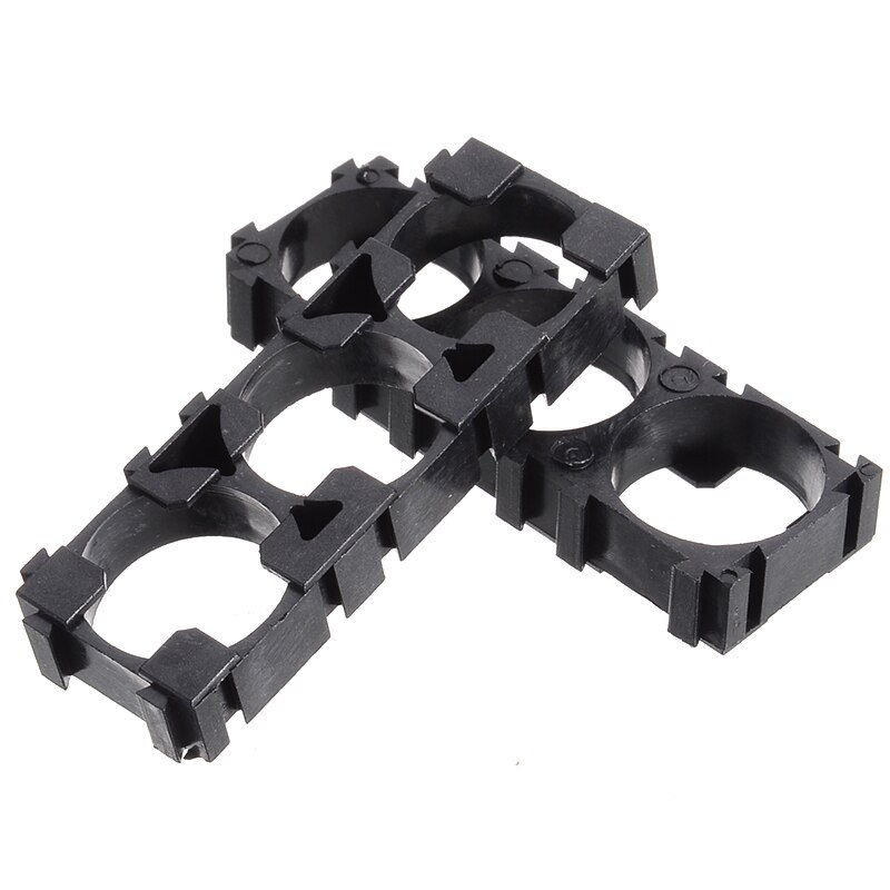 Mayitr lot de 20 entretoises de batterie 3x cellules 18650 plastique noir, coque rayonnante, support de chaleur en plastique 6 x 2 x 0.8cm