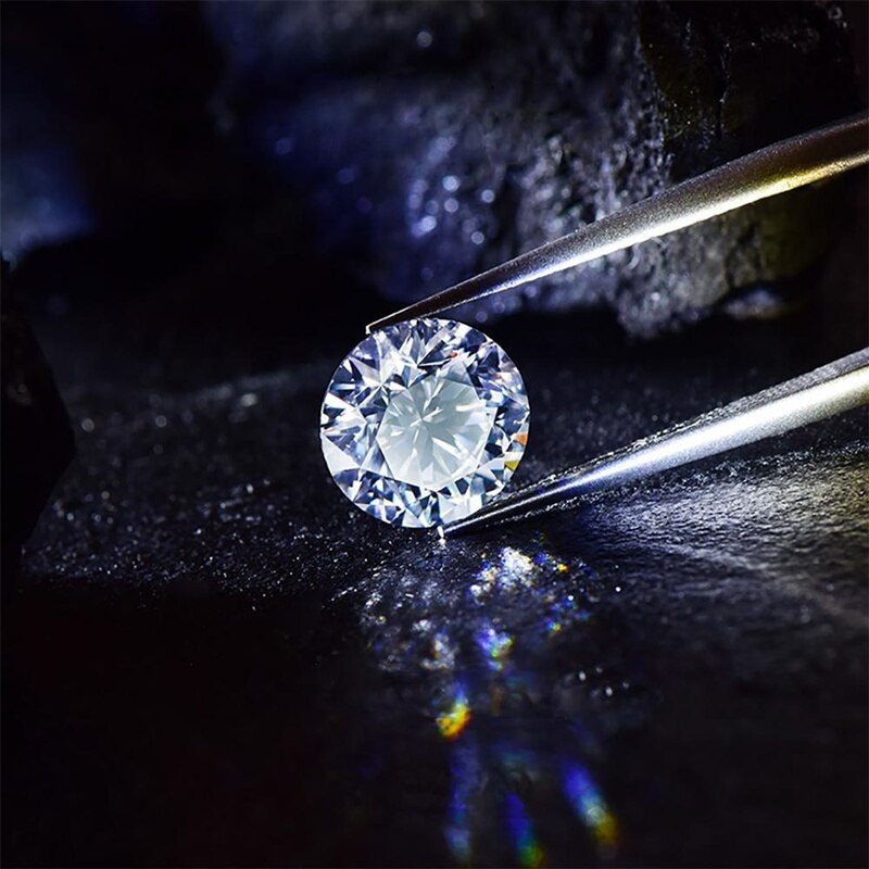 0.5ct 5mm D Color Round Brilliant Cut Loose Moissanite Gemstone, VVS1 Grade Gem Stone GRA Certificate