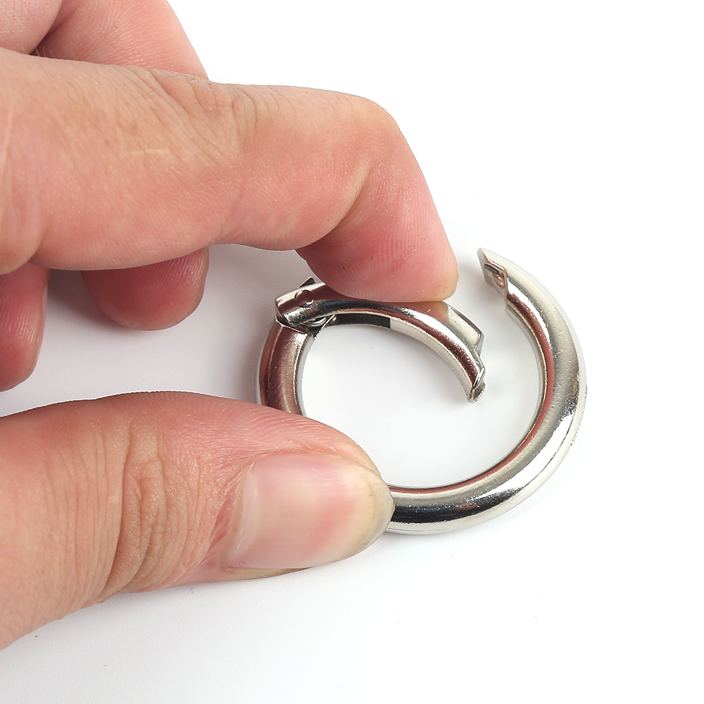 2 st spännen klämmor pläterade grindfjäder o-ring spännen klämmor karbinhake plånböcker handväskor runda tryckavtryckare karbinhakar karbinhake