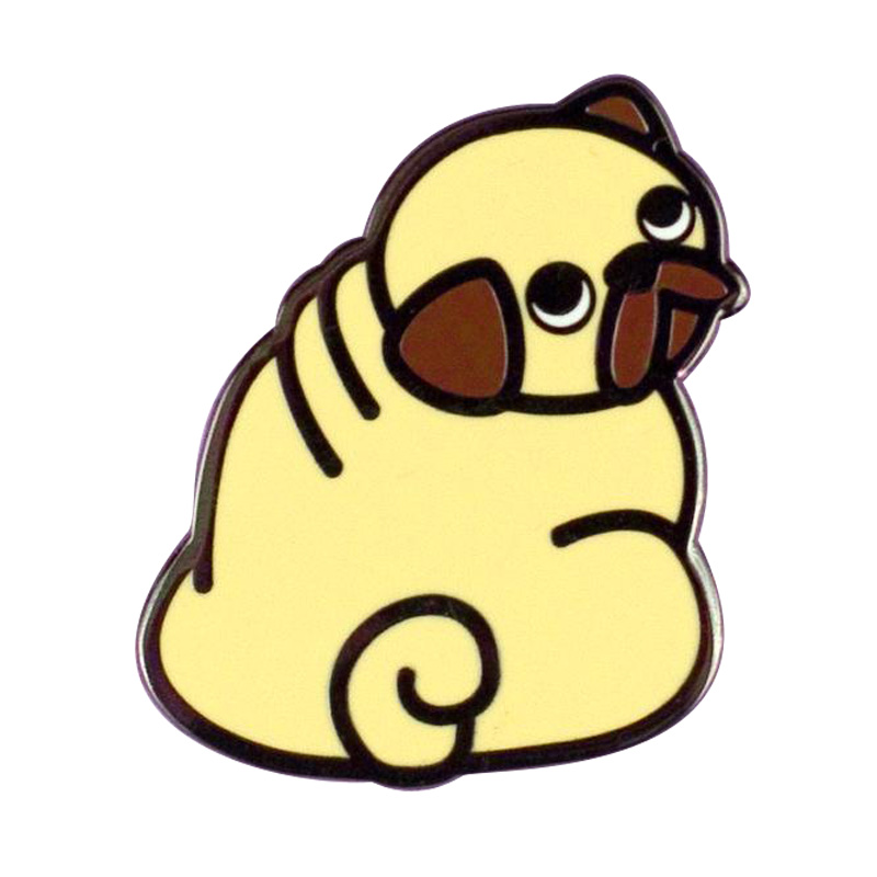 Pug butt emaille pin 3 cm-hond puppy pugs bulldog revers pin