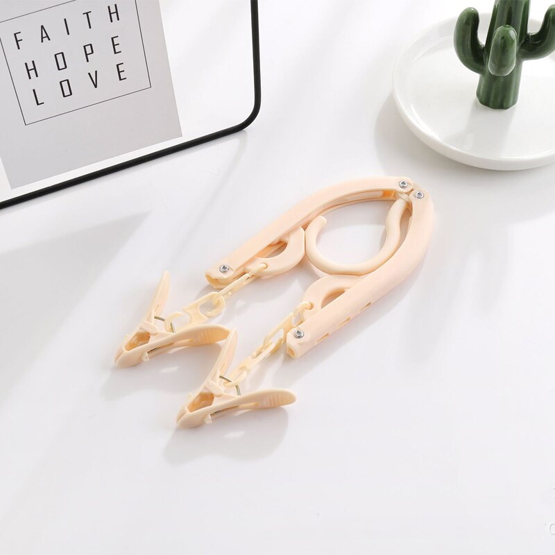 Opvouwbare Kleding Kleerhangers Reizen Hanger Magic Multi-Functionele Hangers Voor Kleding Droogrek Kledingrek Drogen Hanger: Beige With Hook