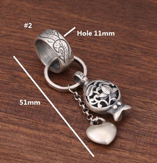 Breloque en forme de cœur en argent Sterling 100% 925, petit pendentif en forme de Lotus bohème, bijoux à faire soi-même, en argent pur 925: Style 2