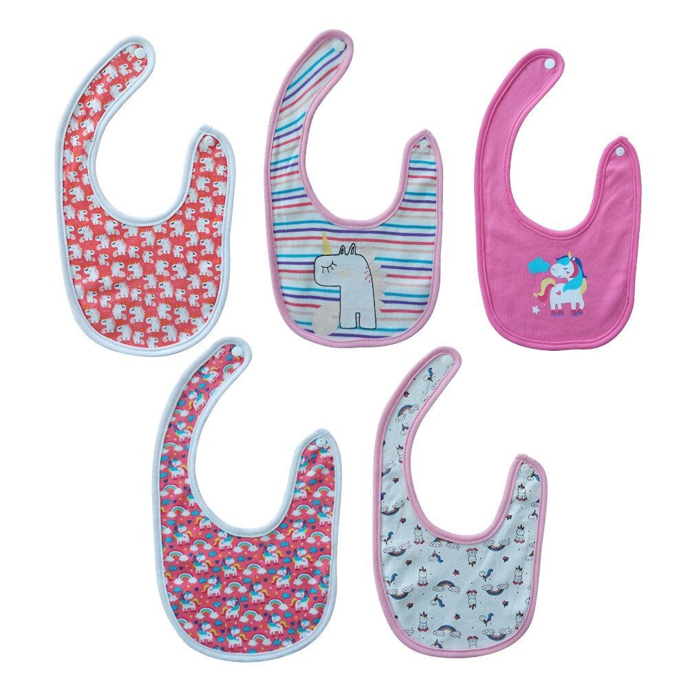 Baby Boy Girl Bib 3/5PCS Unisex Cotton Cartoon 0-12M Infant Baby Accessories Baby Babador Roupas de bebe: Baby Bib5009