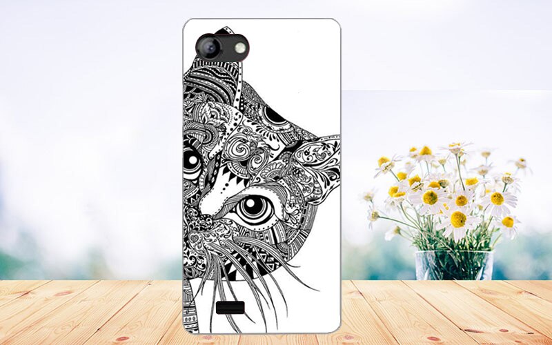 Voor vertex impress gelukskoffer bedrukt met bloemen tijger uil eiffeltoren hoesje voor vertex impress geluk zacht tpu hoesje achterkant: B007