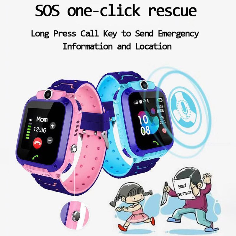 Q12 Kinderen Smart Horloge Kids Sos Telefoon Horloge Smart Horloge Voor Kinderen Met 2G Sim-kaart Foto Waterdicht IP67 Voor Ios Android