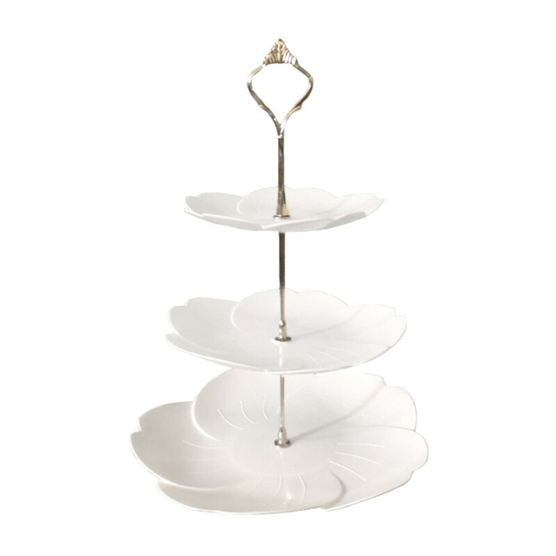Detachable Cake Stand European Style 3 Tier Pastry Cupcake Fruit Plate Serving: 8