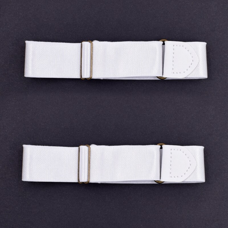 1 par gentleman formel skjorte armbånd ærmer strømpebånd holder business party manchet far & #39 ;s dag mouw kousenbånd 2.5 cm bredde: Design 2 hvid