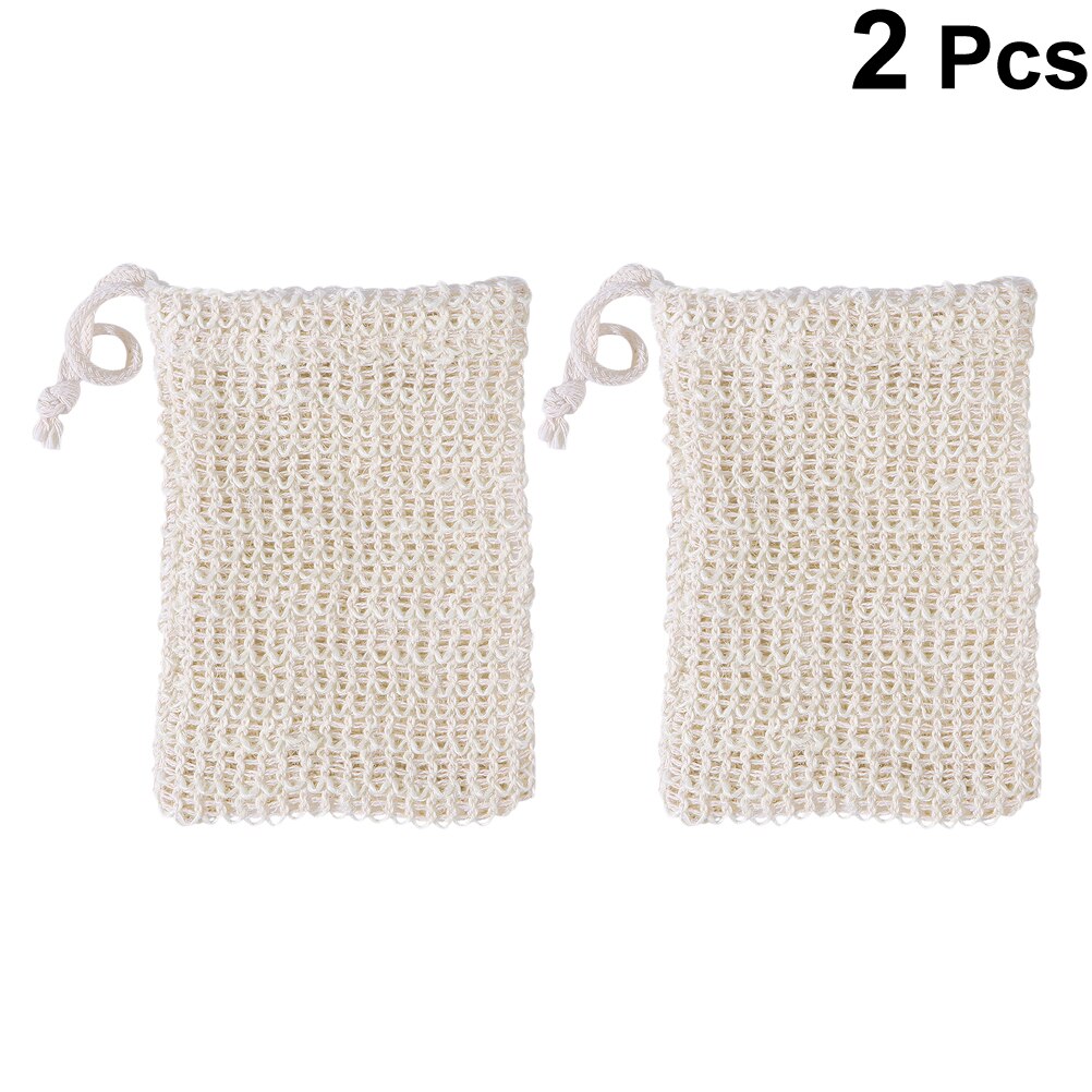 Bolsa de jabón para mujer, saco exfoliante Natural, bolsita de jabón, bolsa de esponja de jabón, 2 uds.: Default Title