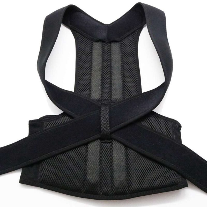 Corrector de postura para espalda, corsé negro ajustable para espalda, cinturón de Soporte Lumbar para cintura, Corrector recto Unisex, XS-5XL