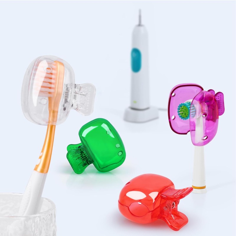 10/4/2 Uds. Fundas para cabezales de cepillo de dientes de viaje, tapa protectora para cepillo de dientes, funda protectora portátil con Clip de plástico para el hogar