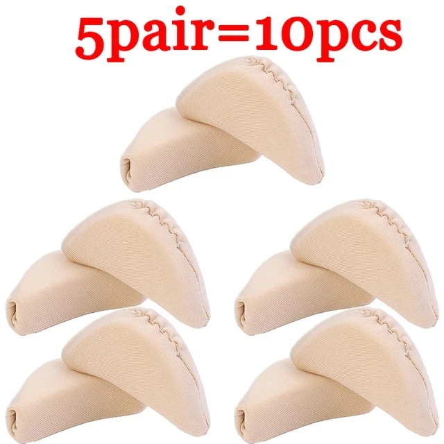2/10 Stuks Anti-slijtage Spons Voorvoet Insert Hoge Hak Teen Plug Filler Pijnbestrijding Inlegzolen Verstelbare Verminderen Schoenmaat kussen Pads: Ivoor