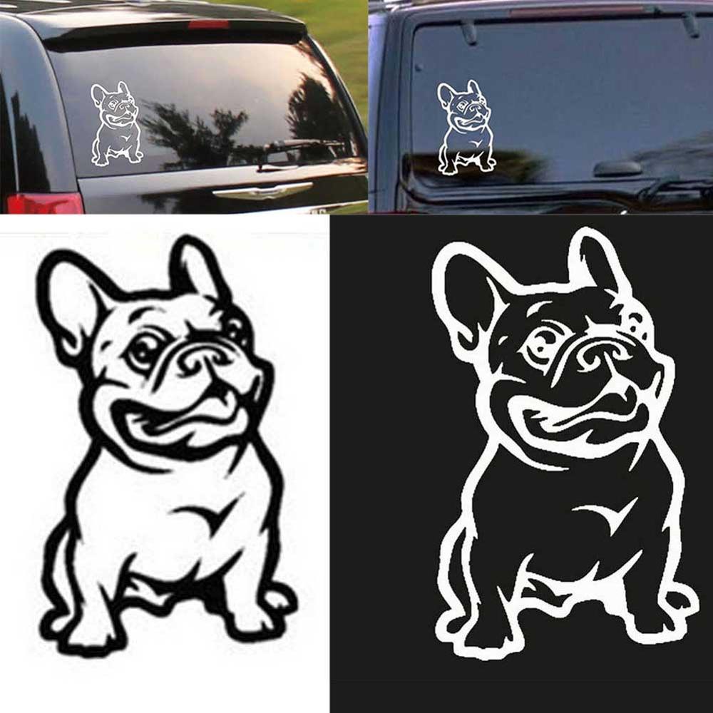 Klæbemiddel stærk vandtæt 3d reflekterende klistermærke fransk bulldog hund bil klistermærke vinyl biler mærkat motorcykler væg klistermærke