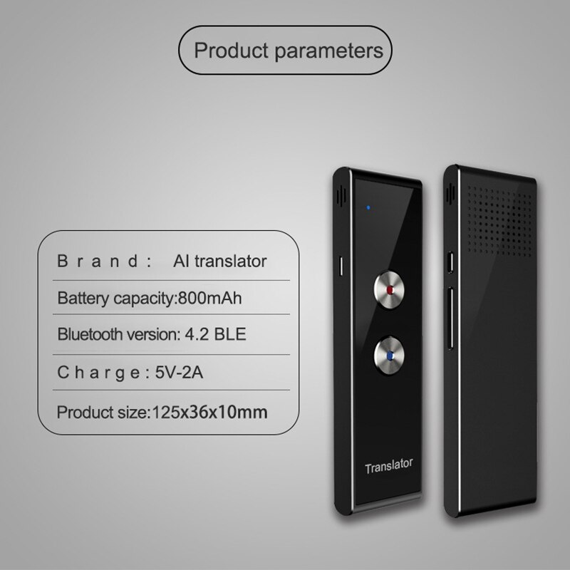 Traducteur vocal Portable multi-langues 40 langues, application en temps réel, Bluetooth, appareil de traduction instantanée sans fil