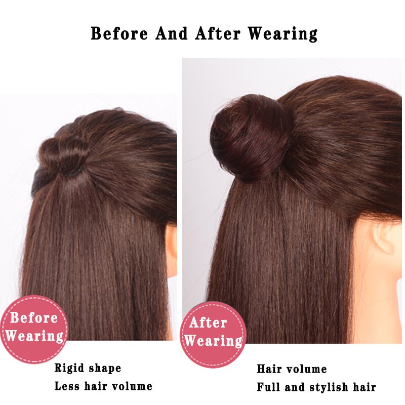 Ailiade Vrouwen Donut Chignon Haar Broodje Donut Clip In Haarstukje Extensions Synthetisch Haar Extensions Straight Elastische Broodje