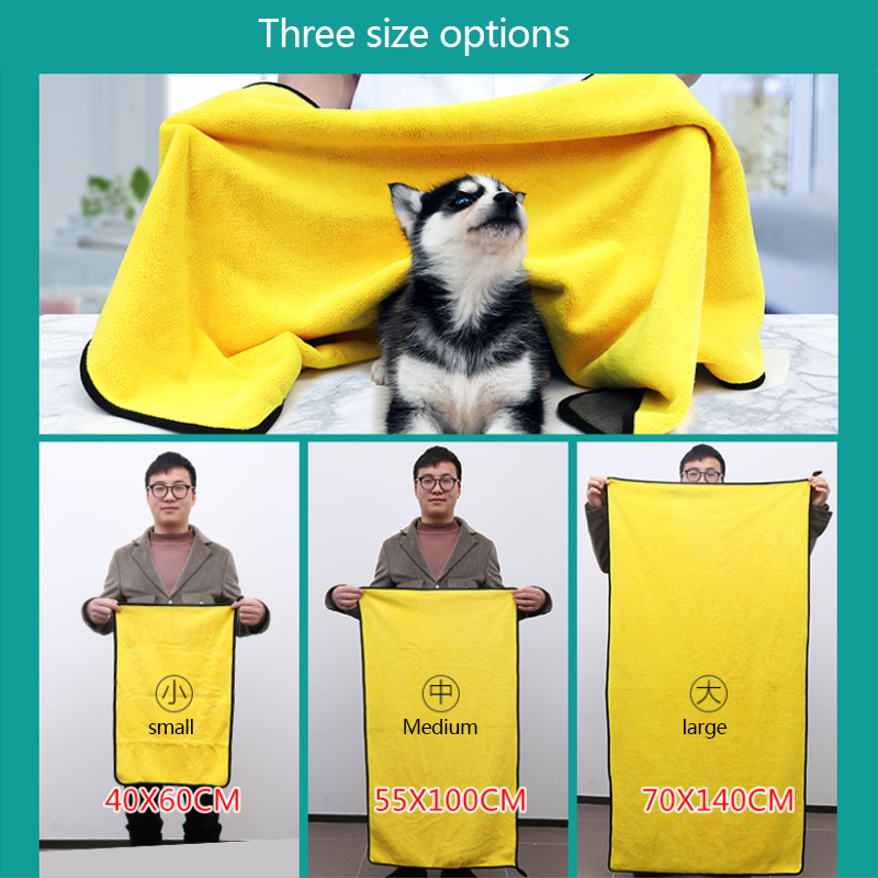 Toalla absorbente para mascotas, Toalla de baño de secado rápido para gatos y perros grandes, suministros de baño de nano fibra, 10 veces de absorción