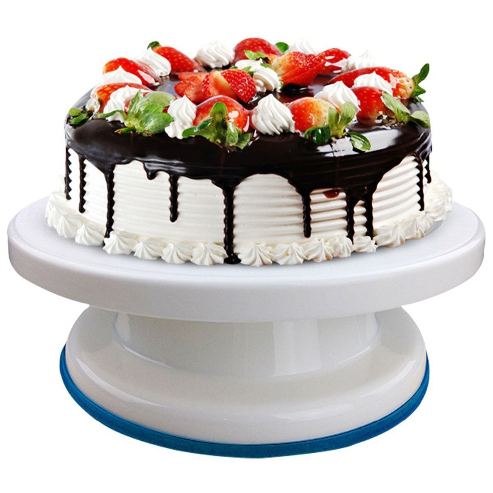 27cm Plastic Cake Turntable Rotating Cake Decorating Turntable Anti-skid Round Cake Stand Cake Rotary Table
