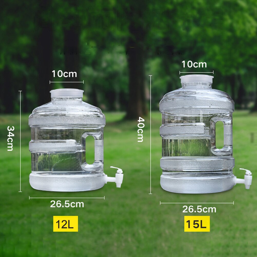 12L/15L Outdoor Self-driving Tour Water Storage Bucket With Faucet Portable Drinking Water Bucket Large Mouth Plastic Container