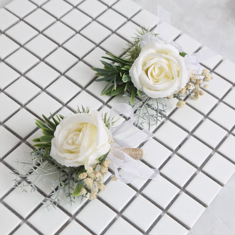 Skog älva bröllop blommor brudtärna handled blommor bästa man blomma tillbehör bröllop tillbehör  zr001: A-wrist-boutonnieres