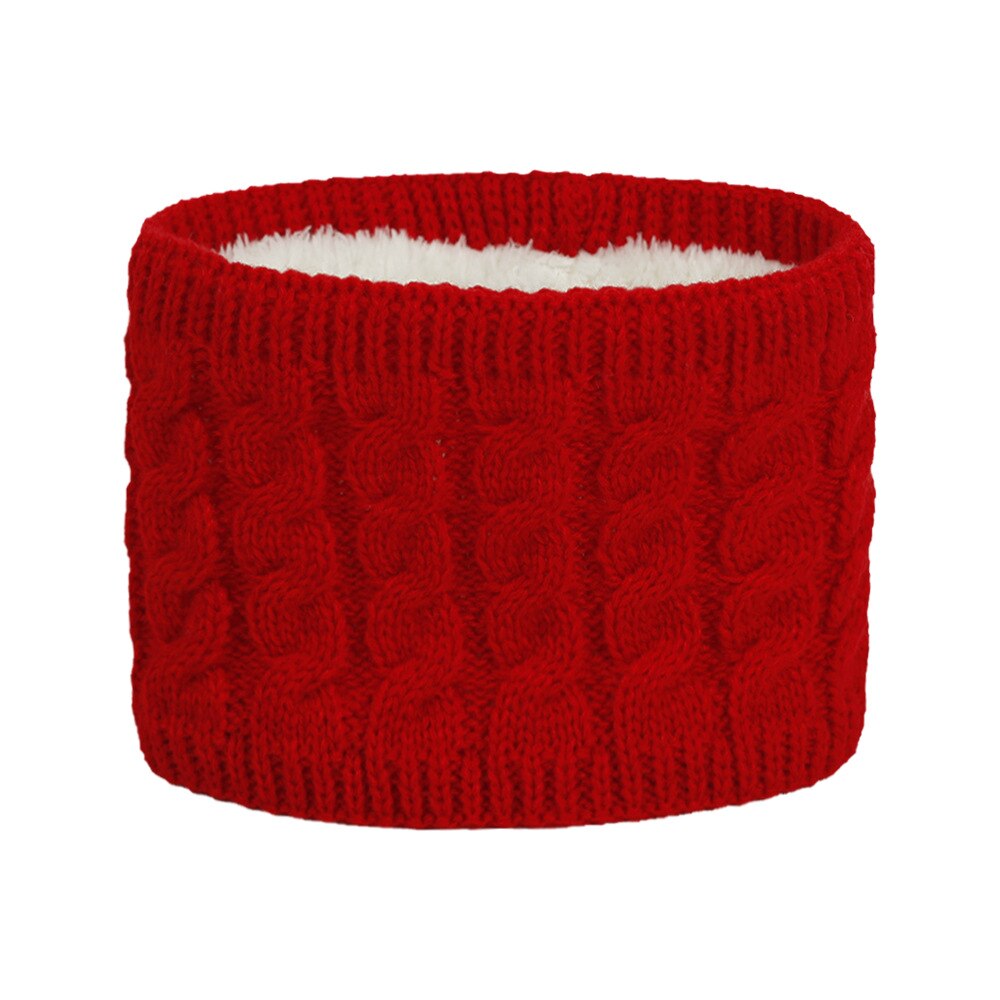 Små drenge piger varm flettet strikke ring tørklæde børn fluffy plys tørklæde krave blød elastisk lydpotte multi farve: Rød
