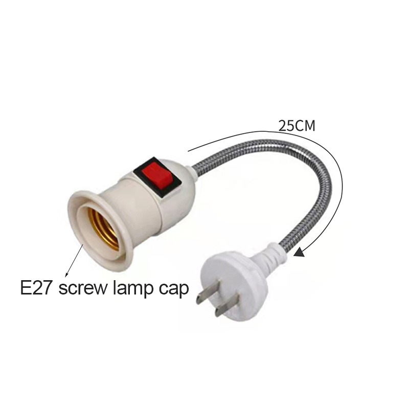 E27 Lamp Socket LED Head Bulb Holder Light Adjustable Flexible Bend With Switch EU US UK Plug Energy Saving LED Table Lamp Base