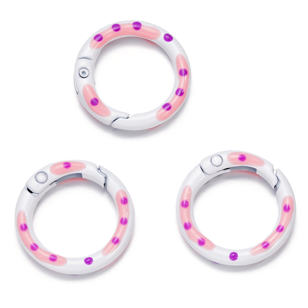 5pcs/lot Multicolor Metal Round Ring Spring Clasp Carabiner Keychain Clips Hook Dog Chain DIY Jewelry Buckle Connector Supplies: Orange