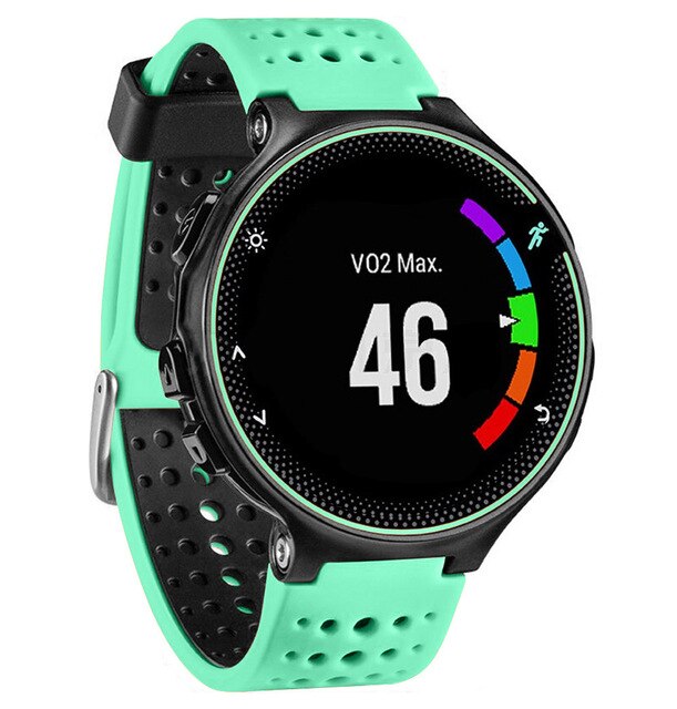 Silicone Replacement Belt Wrist Band Watch Strap for Garmin Forerunner 220 230 235 630 620 735 Approach S20 S5 S6 Smart Watch: Water Duck Black