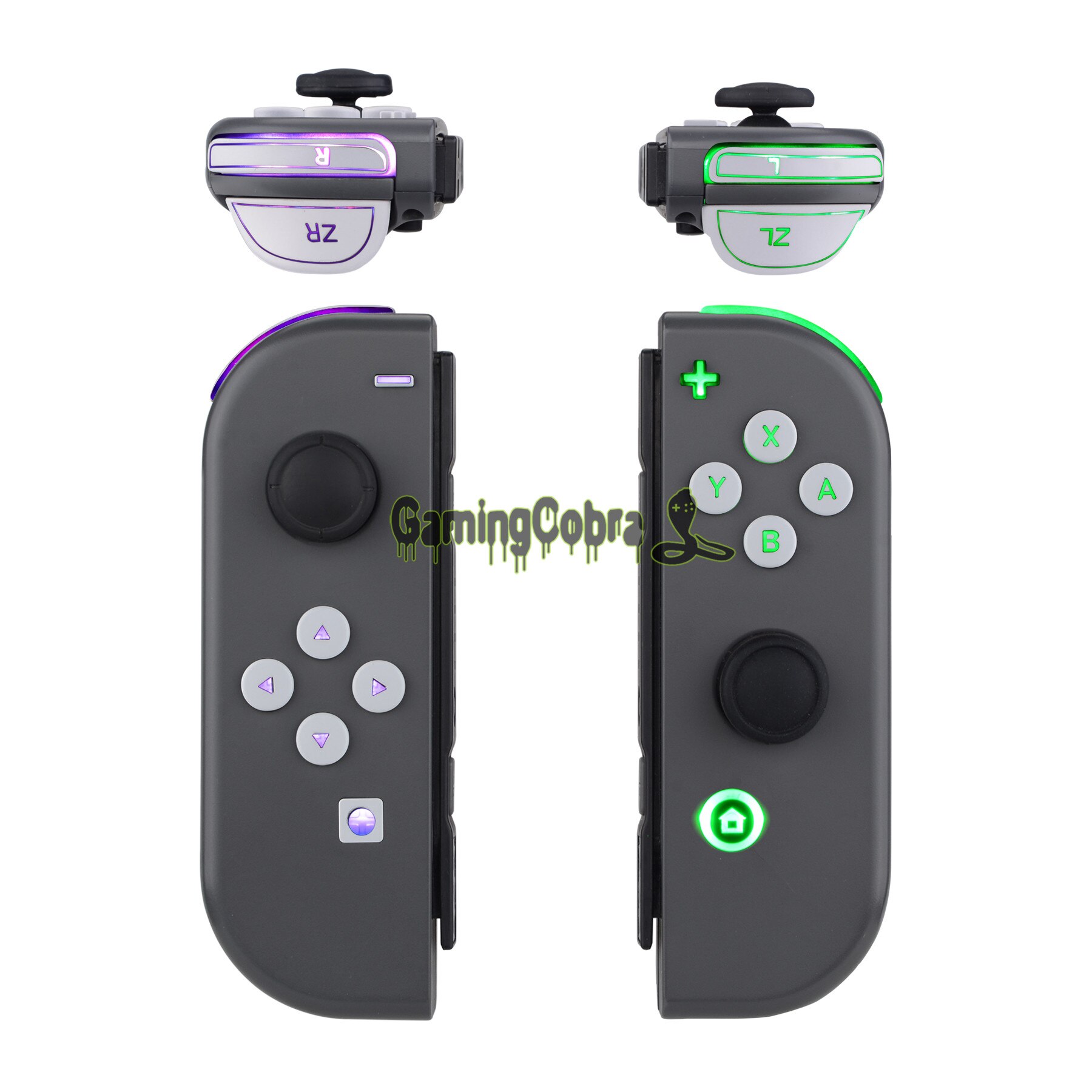 Wit Ns Joycon Dfs Led Kit Multi-Kleuren Luminated Klassieke Symbolen Abxy Trigger Gezicht Knoppen Voor Ns Schakelaar Joycon