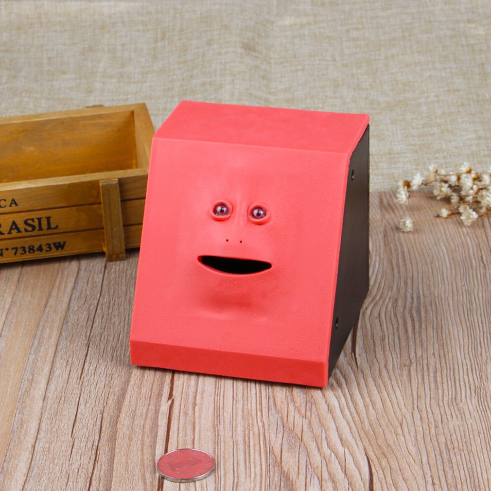 En plastique Banque de Visage Visage Humain Capteur Intelligent Tirelire Électrique Pièce Peut Manger L&#39;argent Visage Tirelire Magasin Tirelire Tirelire
