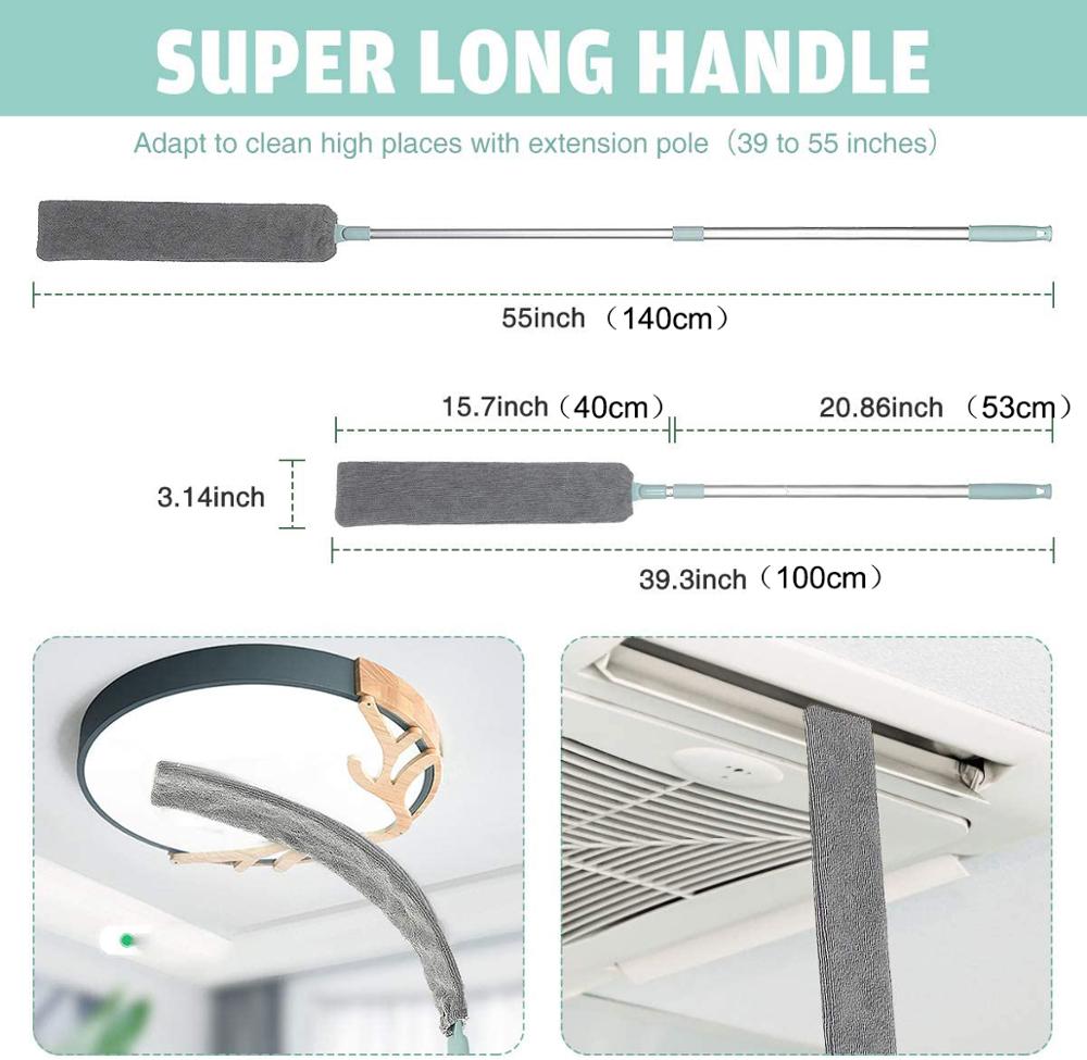 Cleaning Duster Retractable Gap Dust cleaner Brush for Household Bed Bottom Gap Clean Hand Duster with Extension Pole