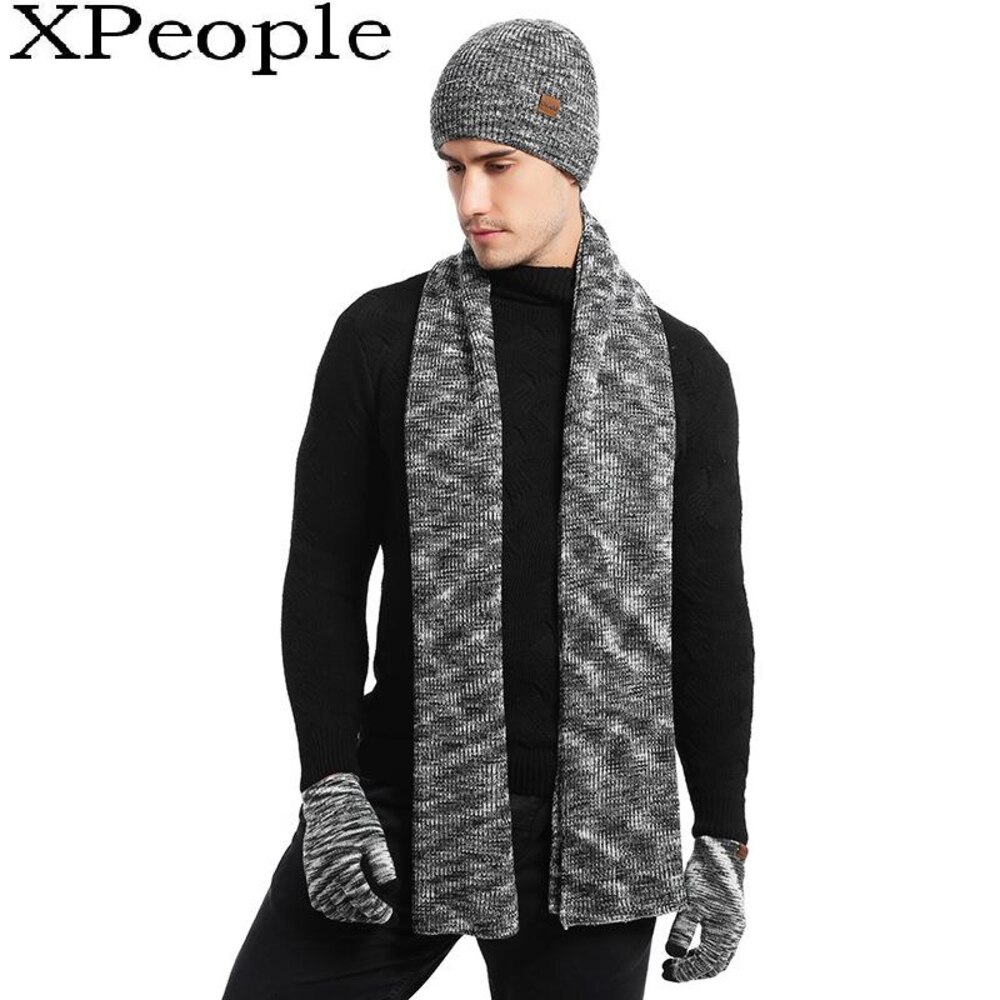 XPeople Knit Hoeden Sjaal En Handschoenen Set Winter Accessoires Voor Vrouwen En Mannen Set Zachte Fleece Gevoerd Zacht Warm Beanie