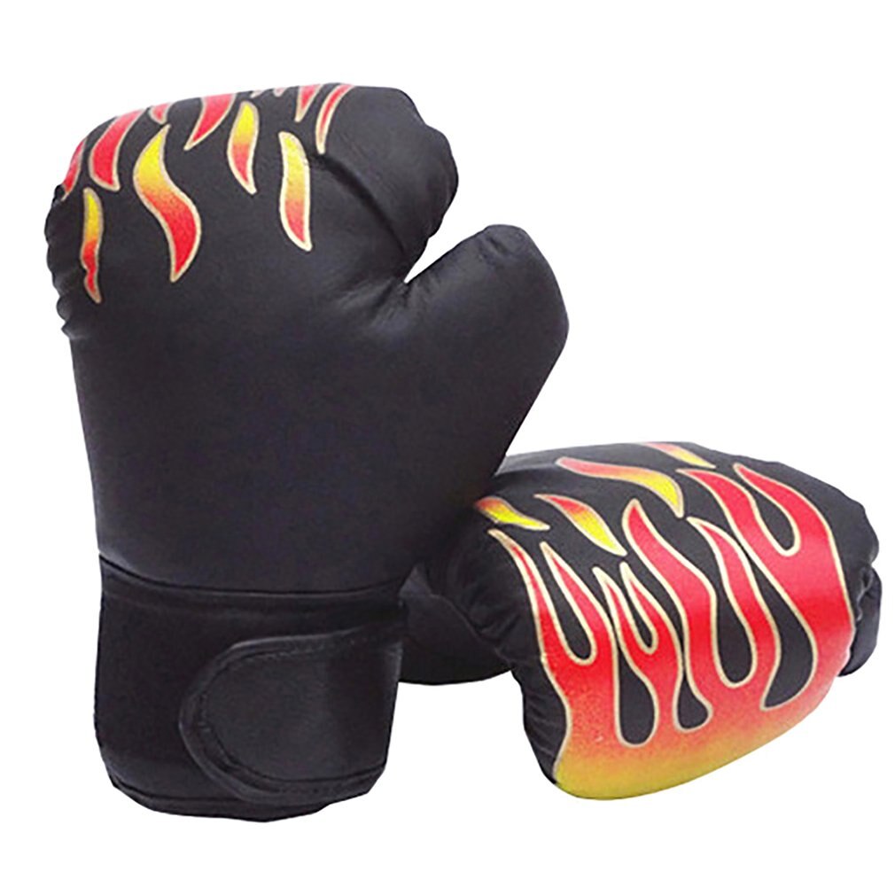 Gants de boxe Hutu à flamme rouge, pour adultes et enfants, dessin animé Sanshou, pour entraînement de boxe et couvre-poignets