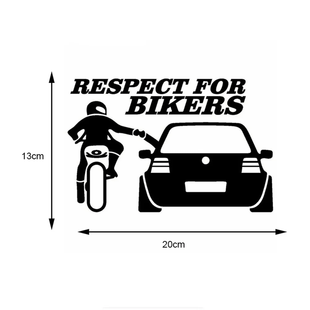 Autocollants de voiture 13x20cm, étiquette de Respect pour les motards, étiquette en vinyle drôle pour poignée de porte de voiture, décalcomanies de carrosserie, accessoires de décoration
