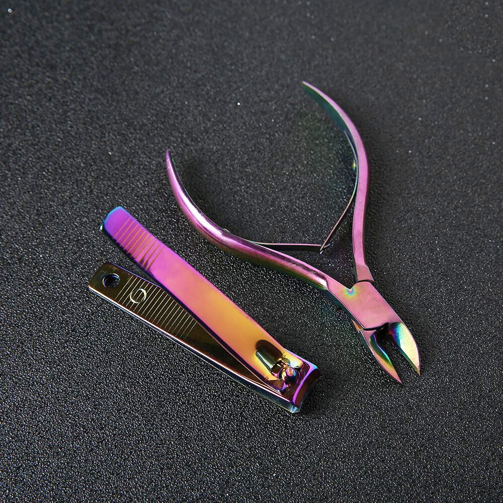 1 stk regnbue-negler i rustfritt stål nipper cuticle clipper død hudfjerner saks manikyr pedikyr nail art pleieverktøy