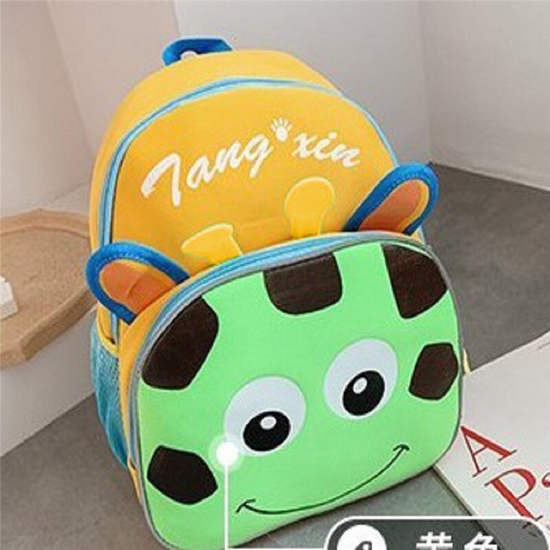 Cartoon Shoulder Bag Animal Kindergarten Schoolbag Backpack For Kids Baby Zoo Series Cute Children Schoolbag: Yellow