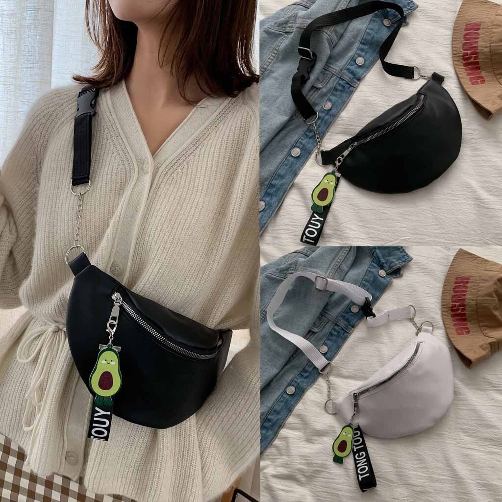 Ladies Waist Bag Casual Avocado Decorative Messenger Bag Pocket Simple Chest Bag Women поясные сумки бананка