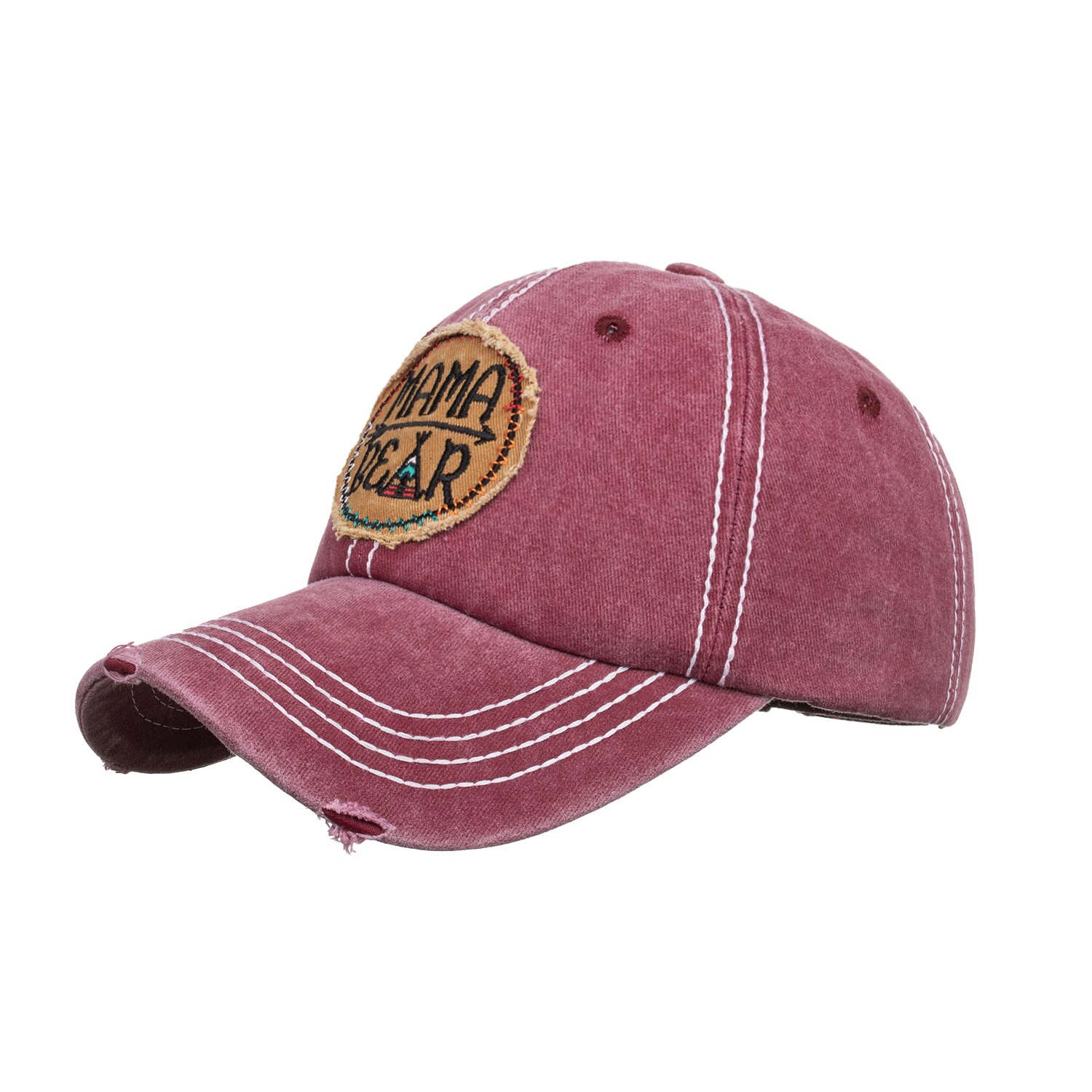 Nova chegada masculino feminino unisex mama urso boné de beisebol chapéu moda bonés ajustáveis b757: Red