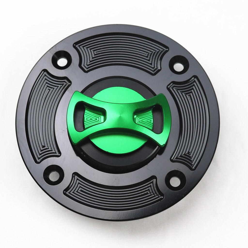 CNC Bow-tie Gas Fuel Tank Cap Cover For Suzuki GSXR 600 1300 TL1000 GS500 SV650: Green