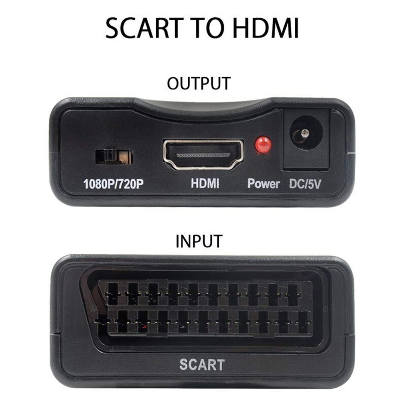 1080P Scart Naar Hdmi Video Audio Upscale Transformor Adapter Voor Hd Tv Dvd Voor Sky Box Stb Plug En spelen