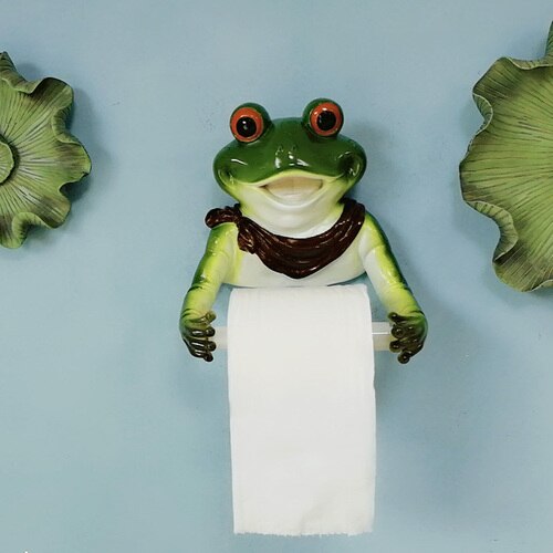 Harpiks frø toiletpapir holder vægmonteret gratis perforeret badeværelse sømløs toiletpapir kasse bøjle hjem dekoration: -en