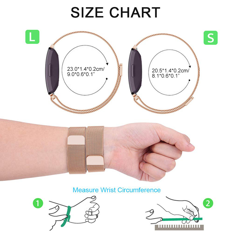Universaali milanese kellon ranneke ruostumattomasta teräksestä kellon hihnan vaihtorannekkeen kellon ranneke fitbit inspire hr heart -älykellolle