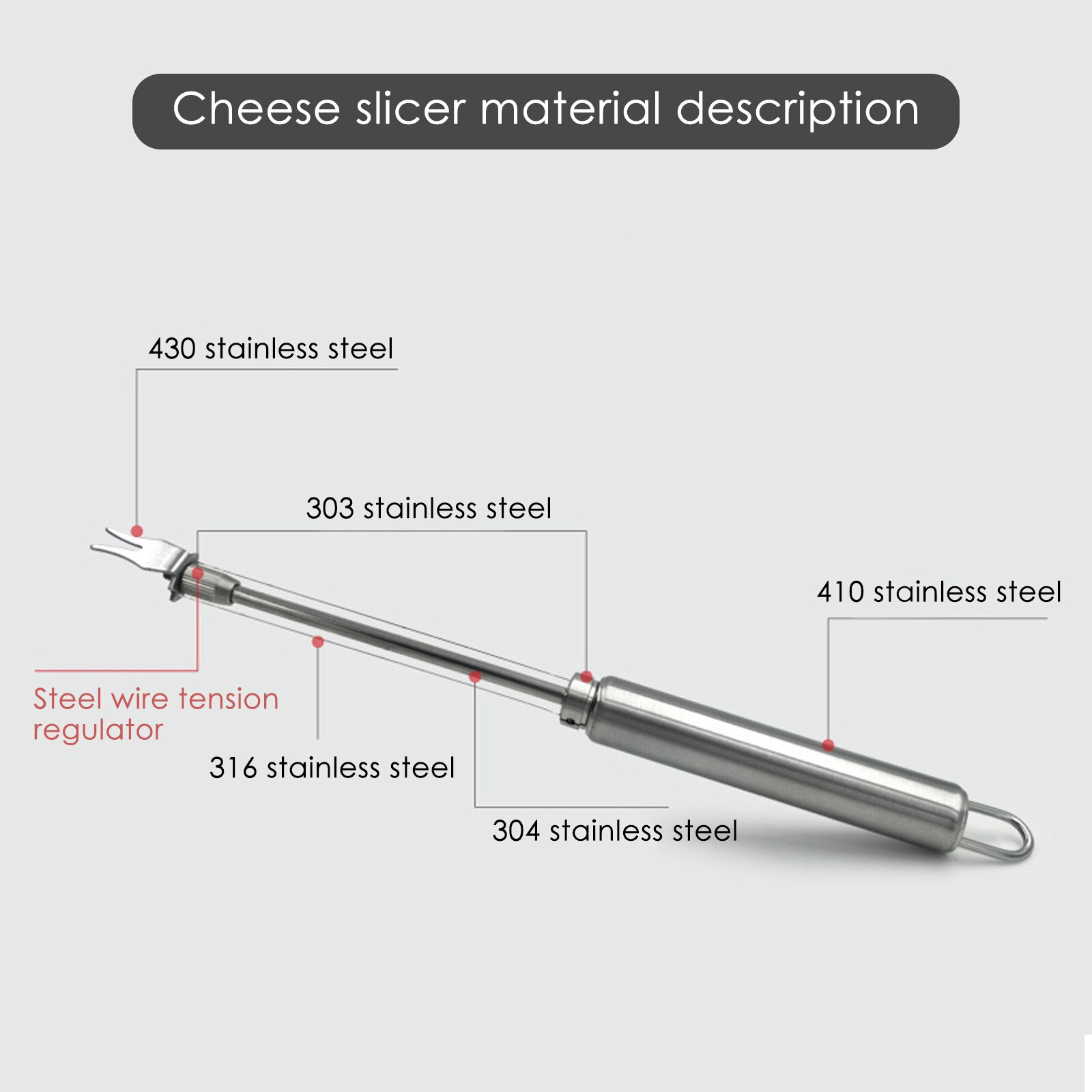 Stainless Steel Cheese Board Double Wire Cheese Slicer Adjustable Butter Wire Cutter Cheese Cutting Wire Kitchen Cheese Tools